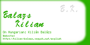balazs kilian business card