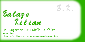 balazs kilian business card